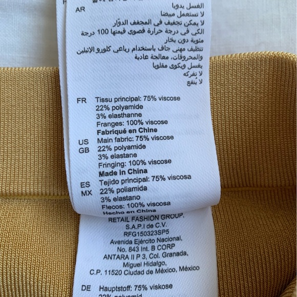 Sandro Aldira Fringe Dip Dye Ombré Festival Midi Column Skirt Brown Tan Orange - Picture 8 of 9